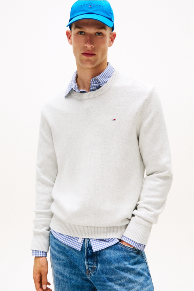 TJM SLIM ESS SWEATER EXT DM0DM12787 P09 LT GREY HTR